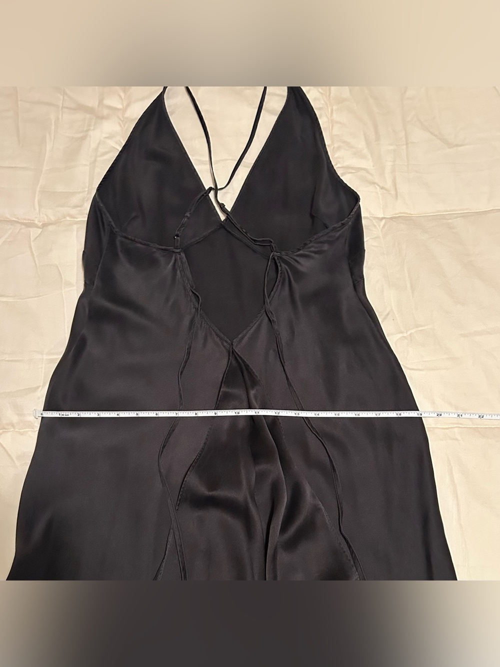 Victoria Secret silk maxi slip dress beaded drape back vintage medium - Picture 13 of 15